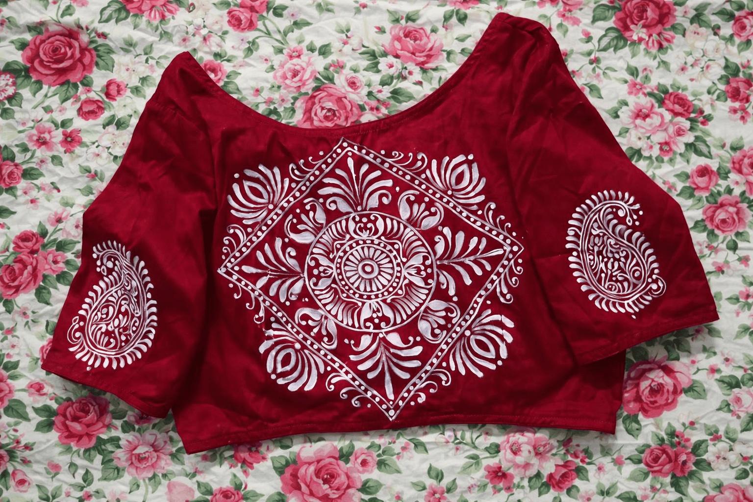 handprinted blouse